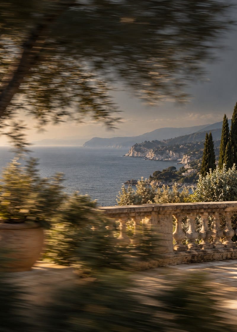 A Riviera coastline with the sea below